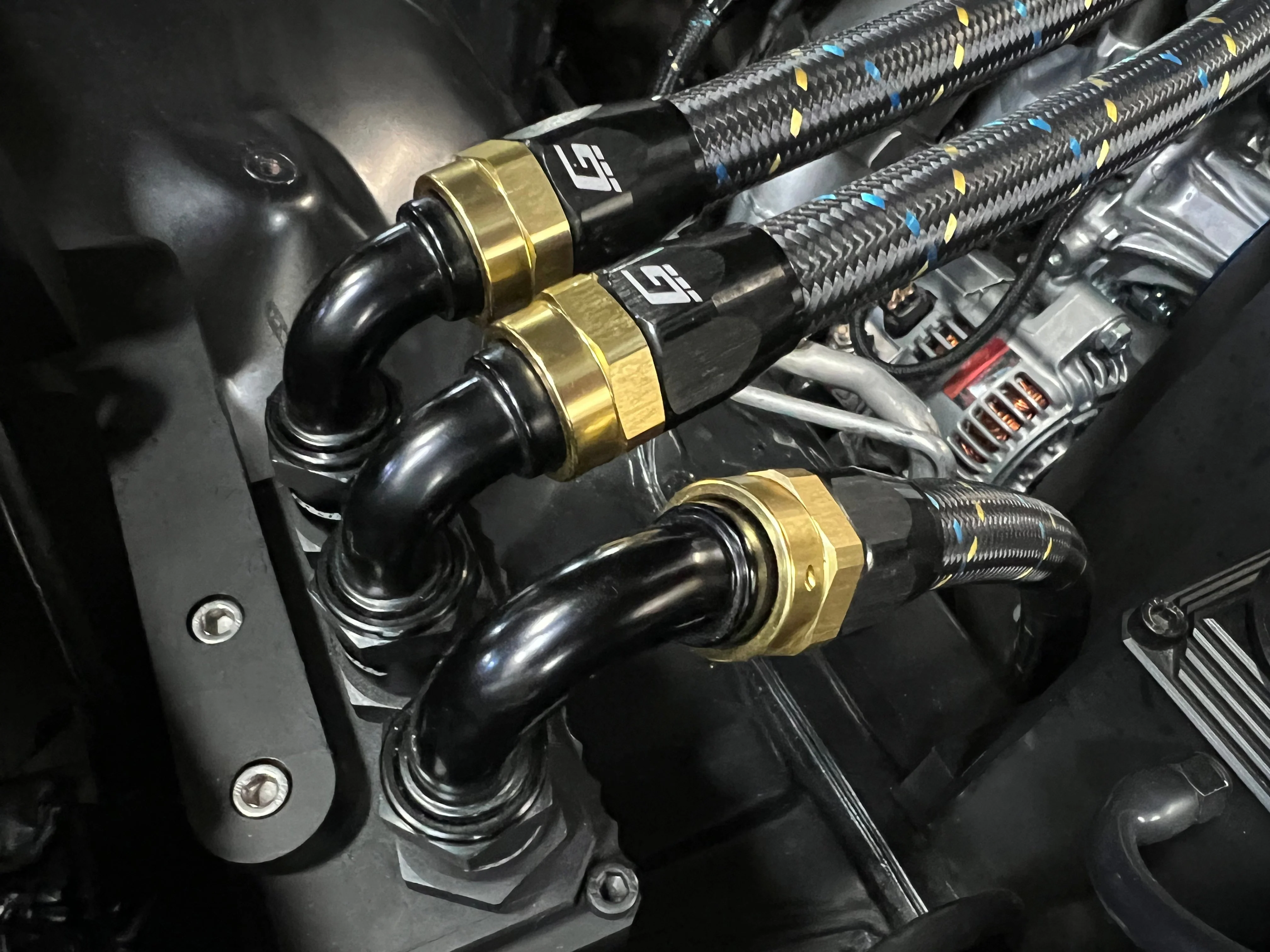 GReddy -10 AN Swivel Hose End - Black / Gold anodized - Image 6