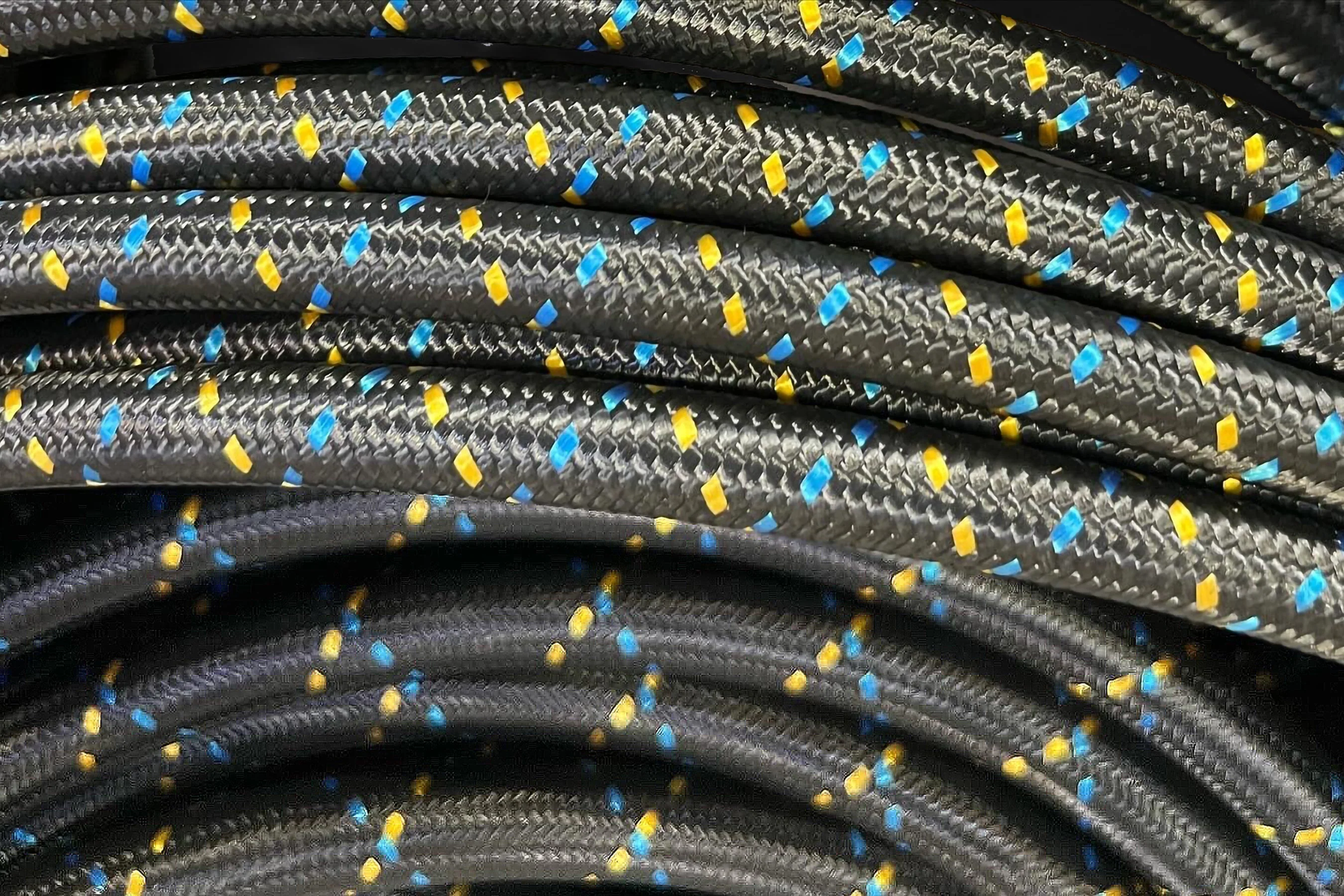 GReddy -10 Nylon Braided Hose(per/ft) - Black / Gold / Blue - Image 8