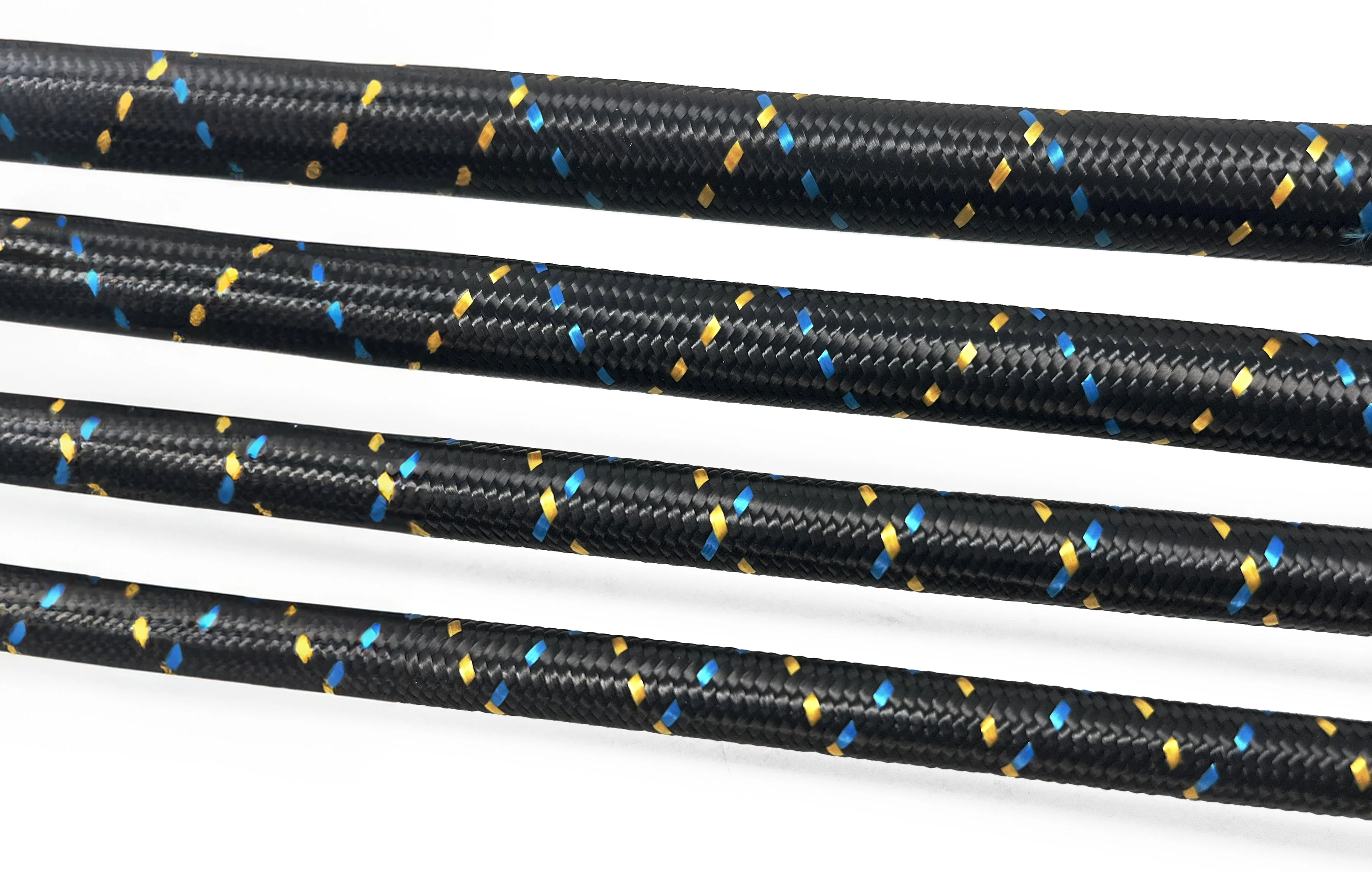 GReddy -12 Nylon Braided Hose (per/ft) - Black / Gold / Blue - Image 7
