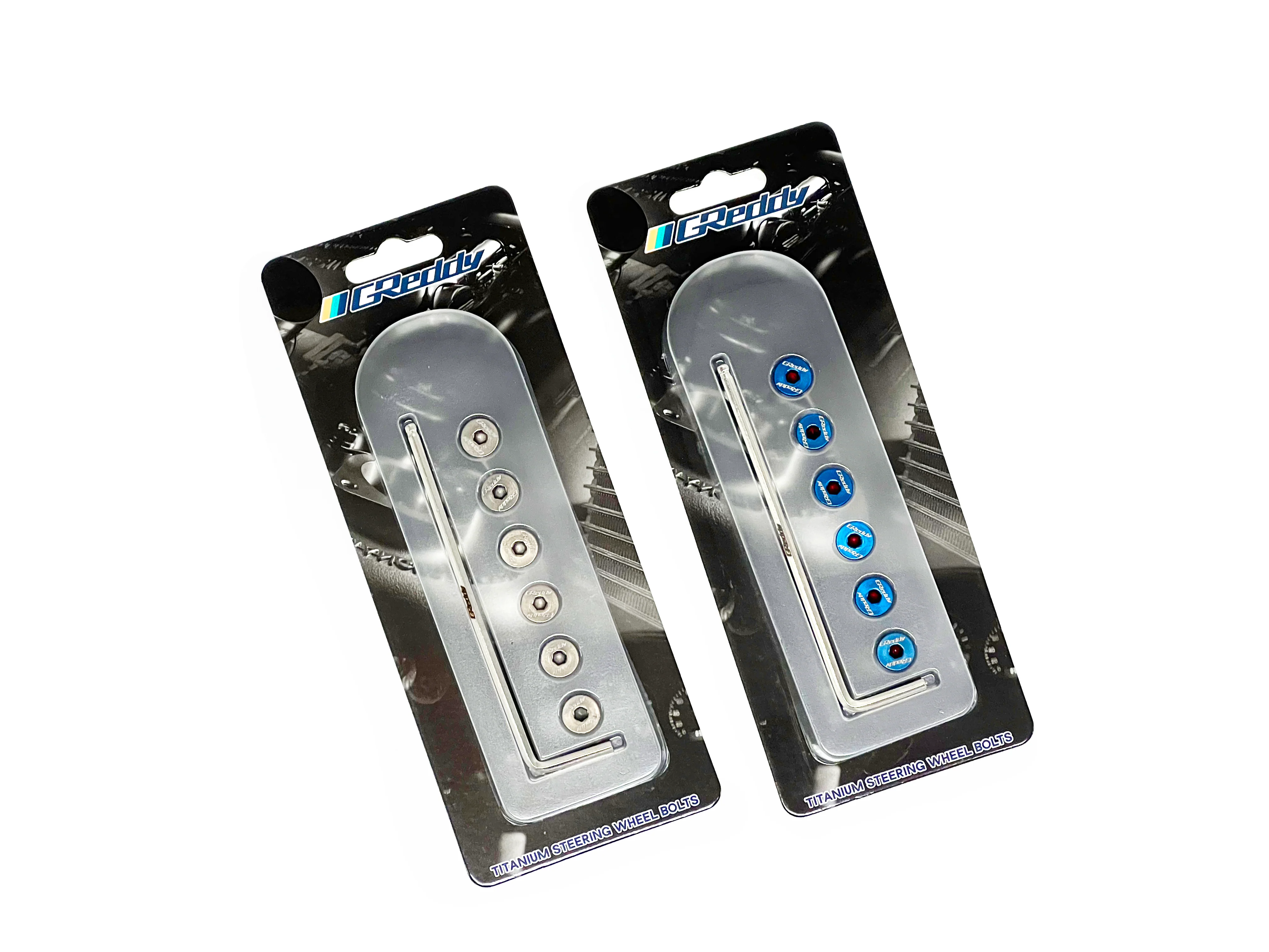 GReddy Steering Wheel Bolt Kit(s) - Burnt Blue/Raw Gold Titanium - Image 9