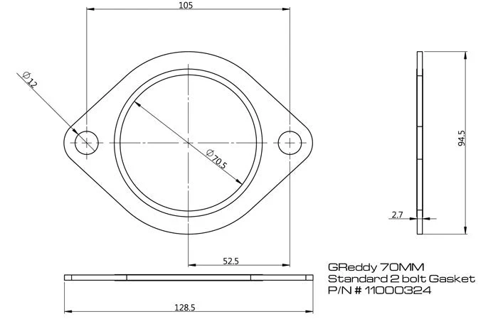 70MM EXHAUST SYSTEM GASKET - (11000324) - Image 2