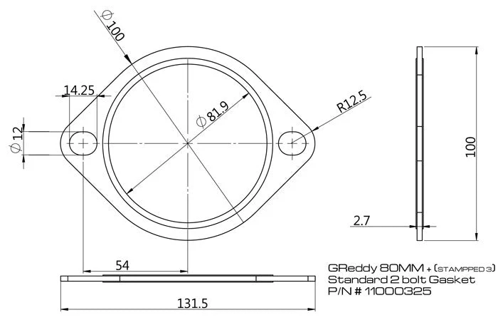 80MM EXHAUST SYSTEM GASKET - (11000325) - Image 2