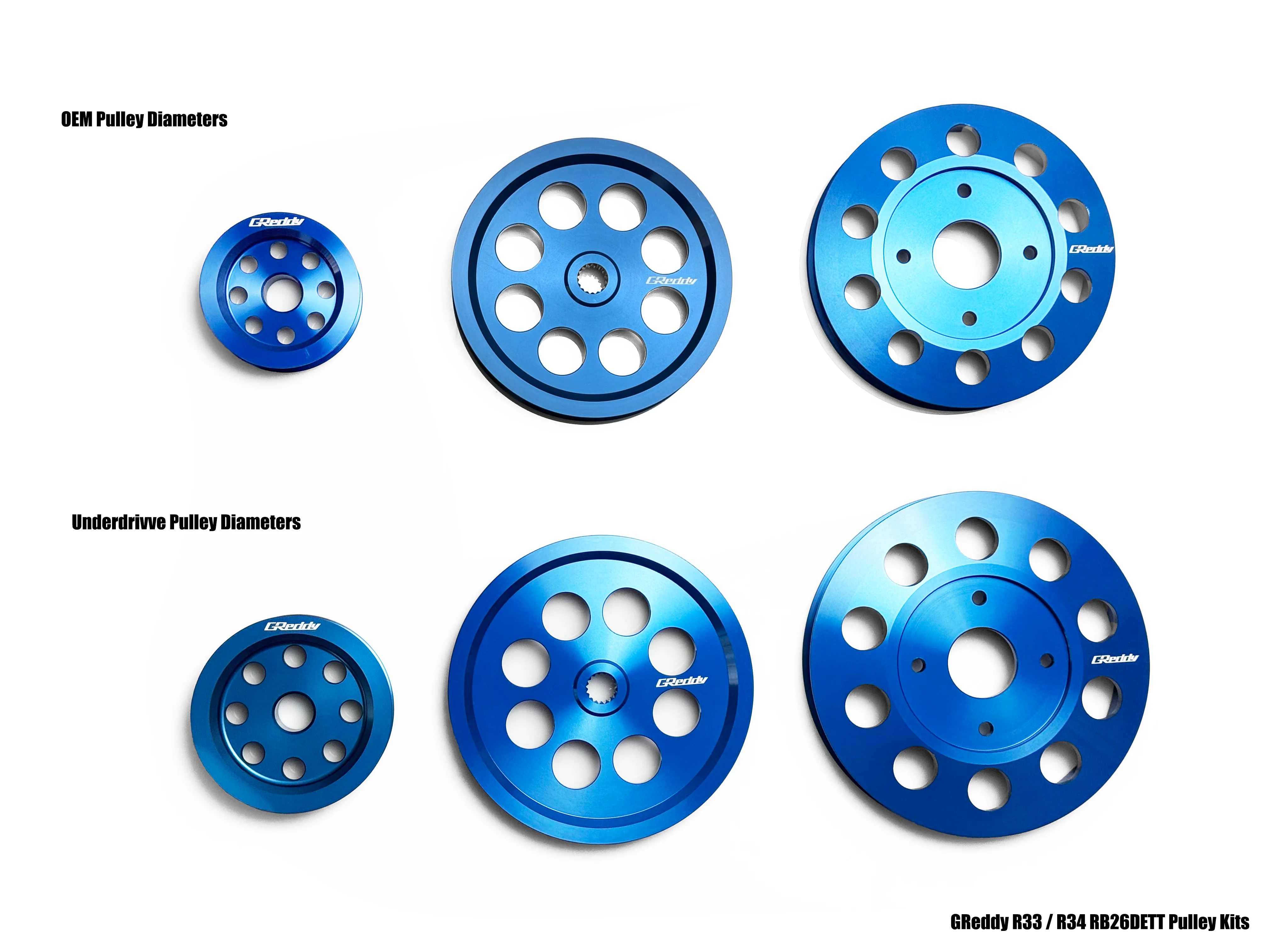 ALUMINUM RACING PULLEY KIT RB26DETT (BCNR33/BNR34) - (13522113) - Image 3