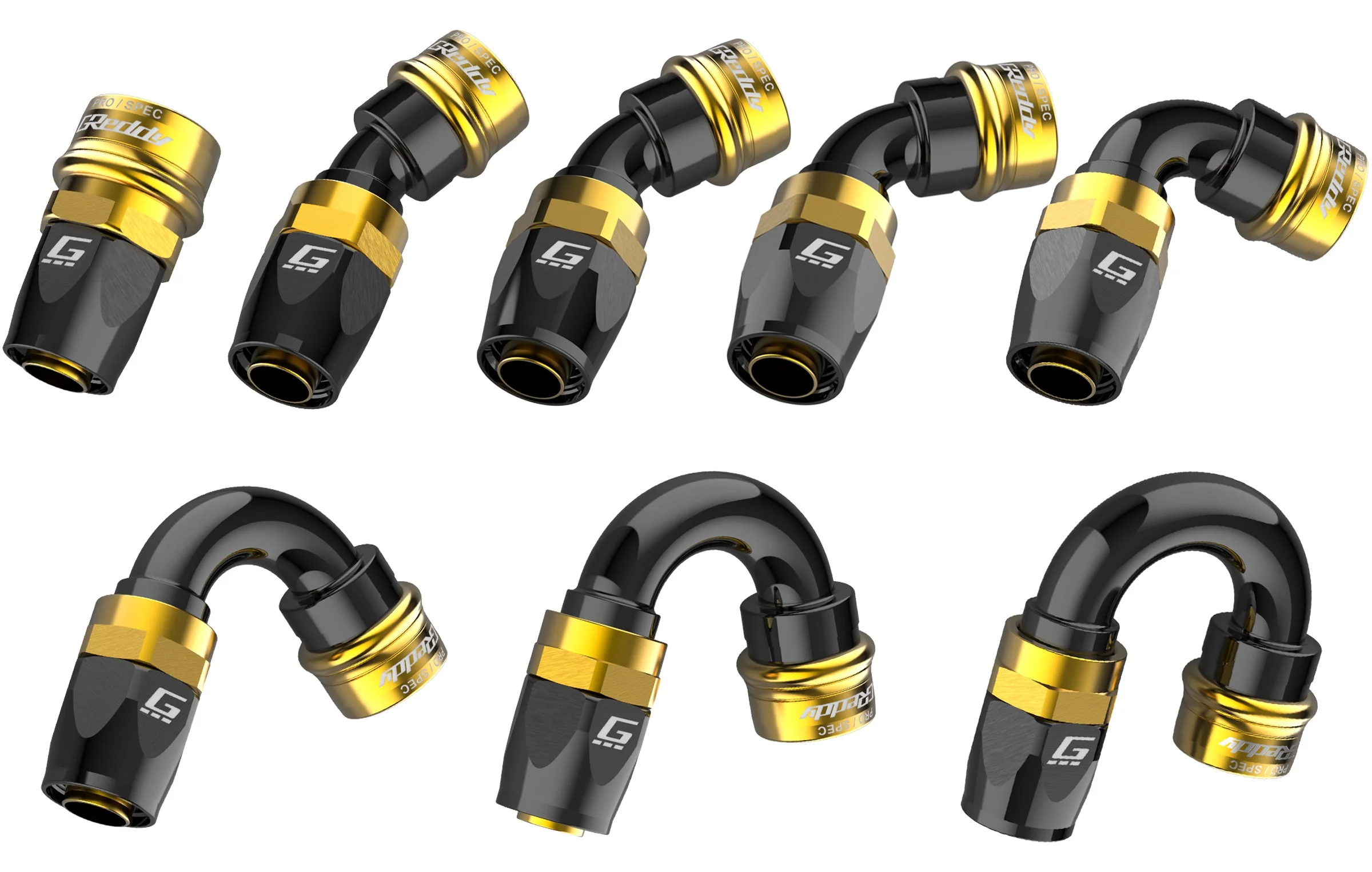 GReddy PRO/SPEC -12 Quick-Release Swivel Hose End - Black / Gold anodized