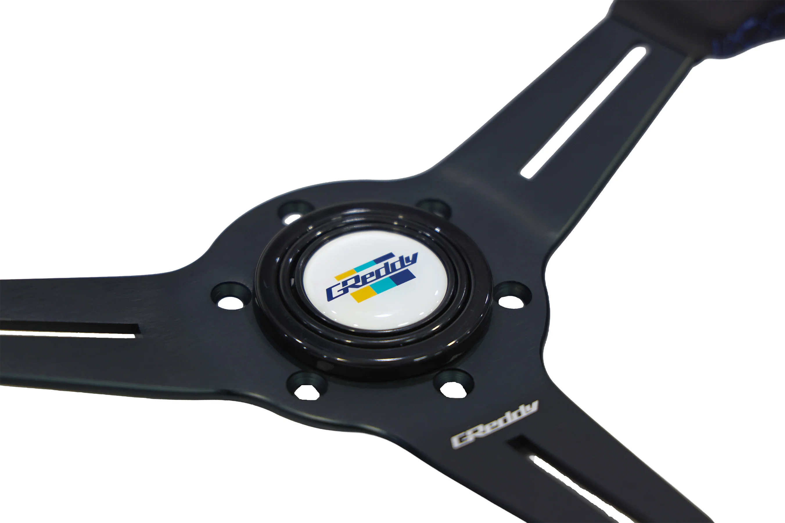 GReddy 3 Color Stitch Steering Wheel - Leather - Image 4