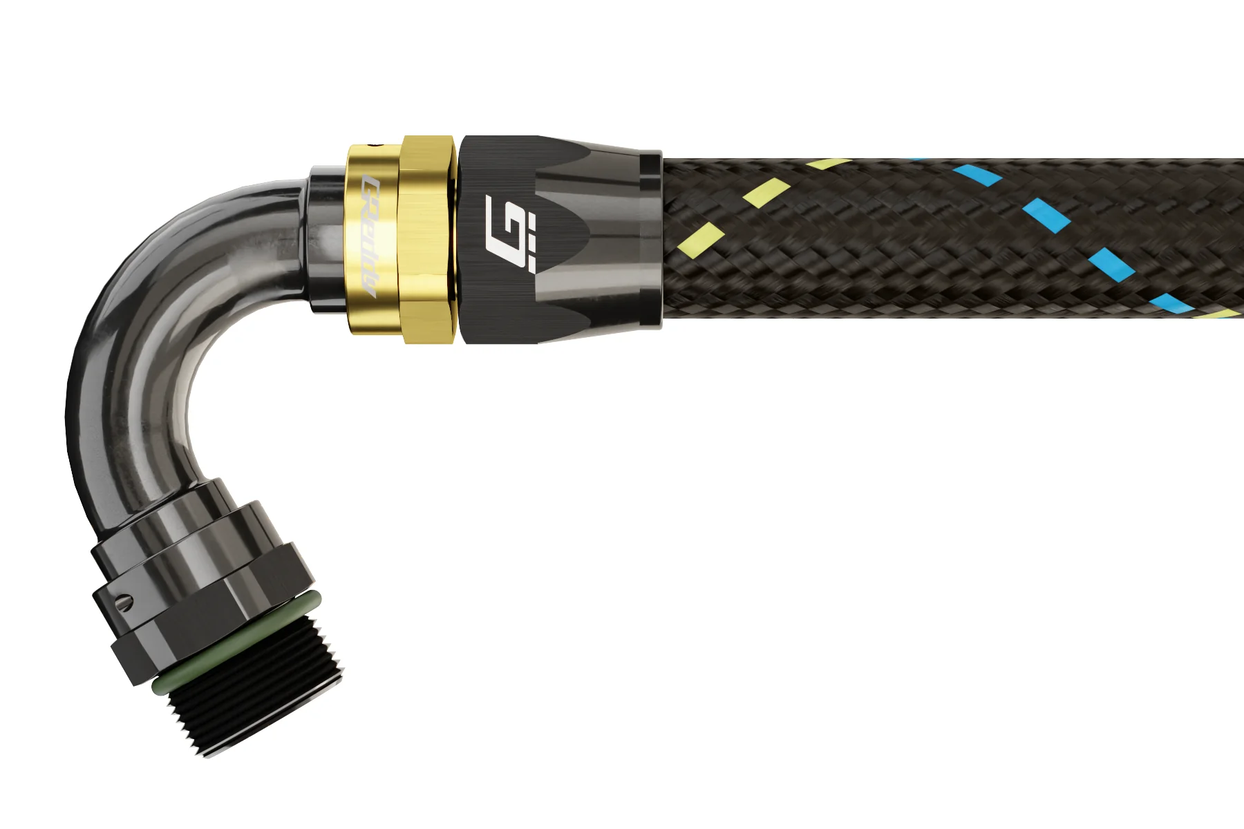 GReddy -08 ORB male Swivel Hose End(s) - Black / Gold anodized - Image 9