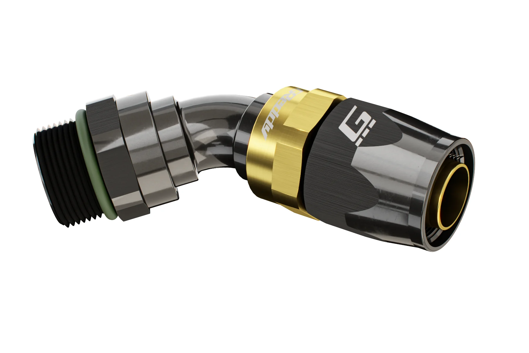 GREDDY ORB MALE 45 DEG. AN HOSE END(s) - BLACK/GOLD - (12810645 12810845 12811045 12811245) - Image 2