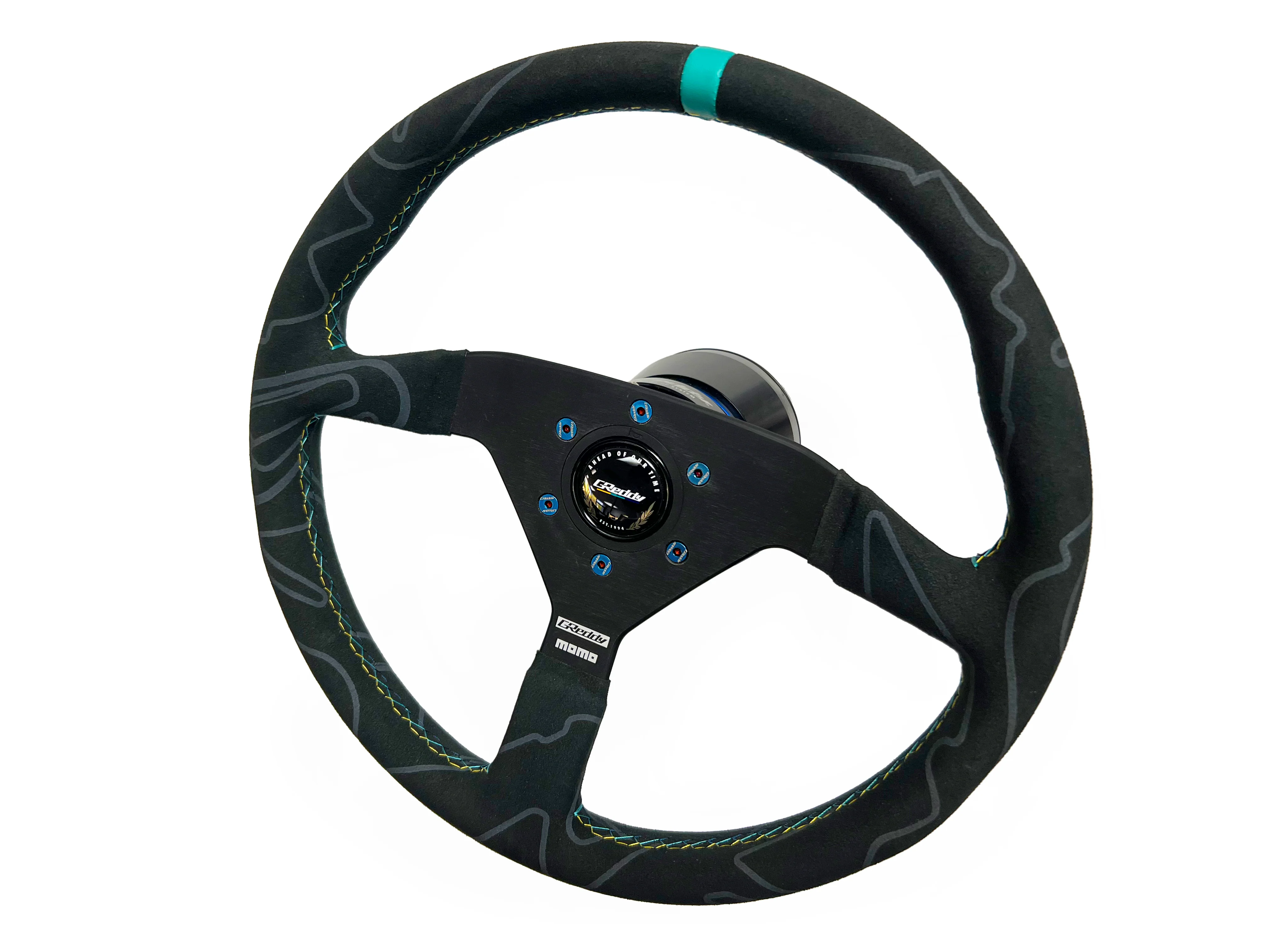 GReddy Steering Wheel Bolt Kit(s) - Burnt Blue/Raw Gold Titanium - Image 5