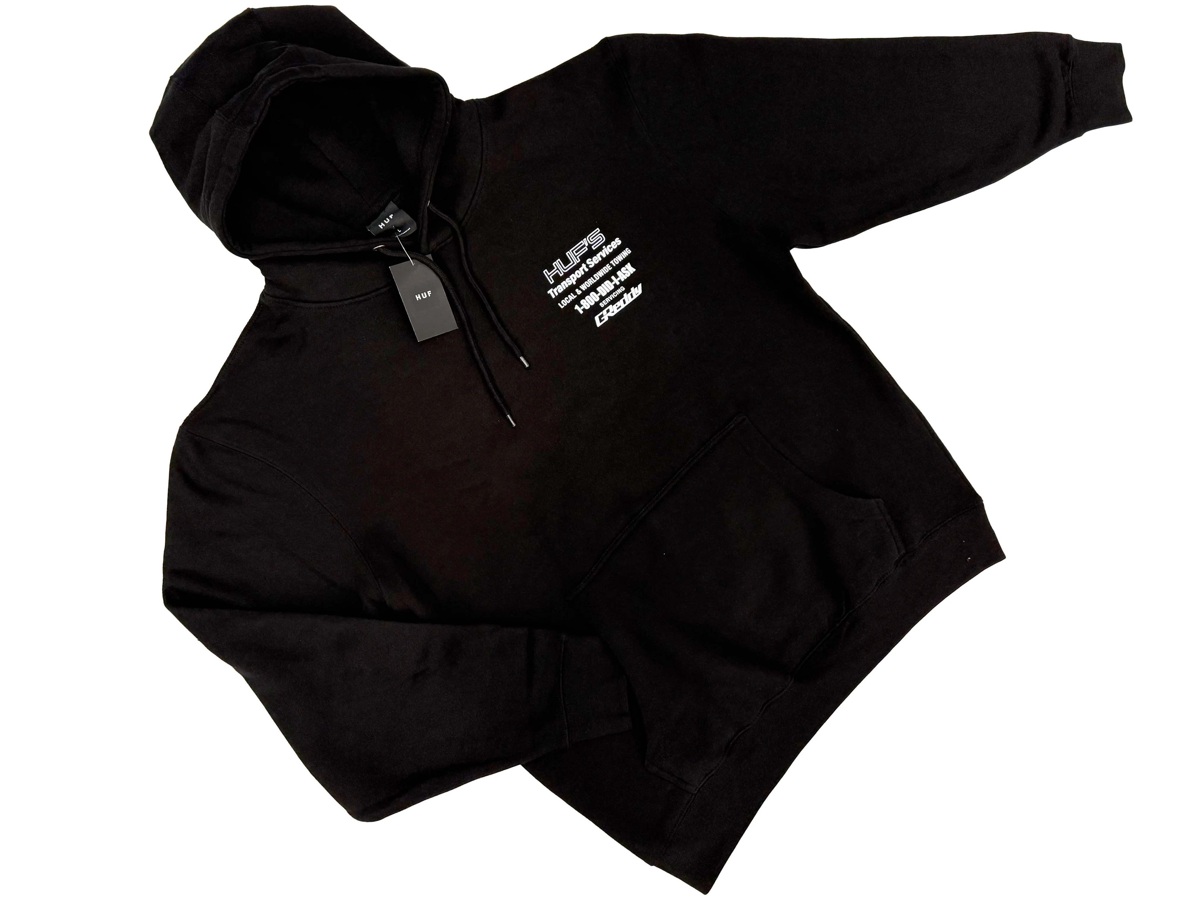 HUF x GReddy Tow Pullover Hood - Black - Image 2