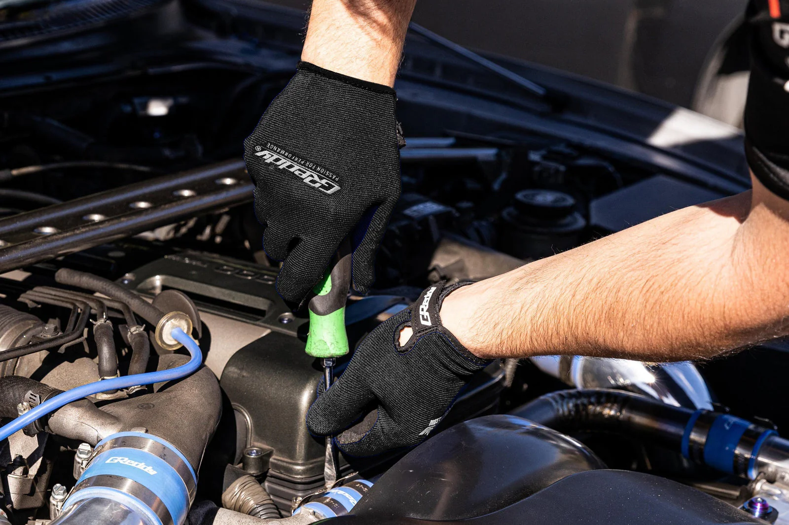 JDM GReddy "Passion for Performance" Mechanic's Gloves - Black - Image 2