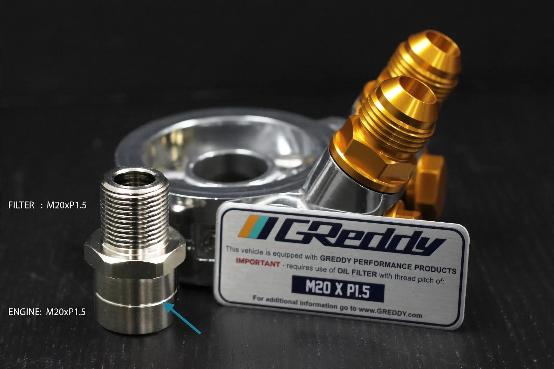 TYPE-E OIL COOLER BLOCK, ENG: M20x1.5, FILTER: M20xP1.5, 10AN - (12401119) - Image 2