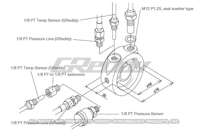 UNIVERSAL OIL FILTER BLOCK SENSOR ADAPTER (OIL PRESS./TEMP.) - (12002801) - Image 3