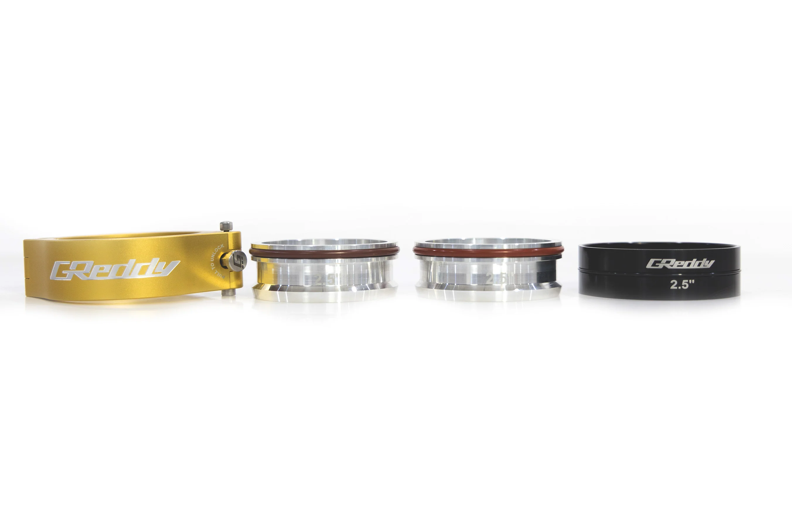 GReddy Boost Tube Clamp Set(s) - Aluminum/Gold - new sizes coming soon! - Image 6