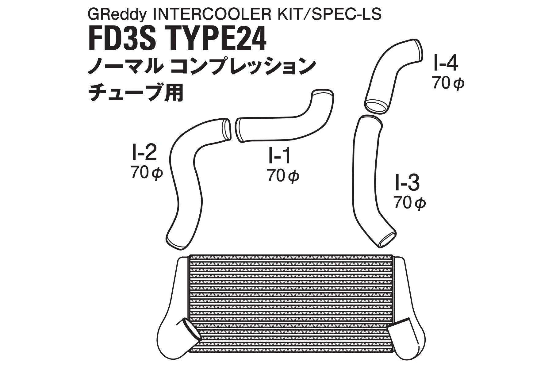 GREDDY INTERCOOLER KIT T-24F FD3S FACTORY COMP - (12040202) - Image 2